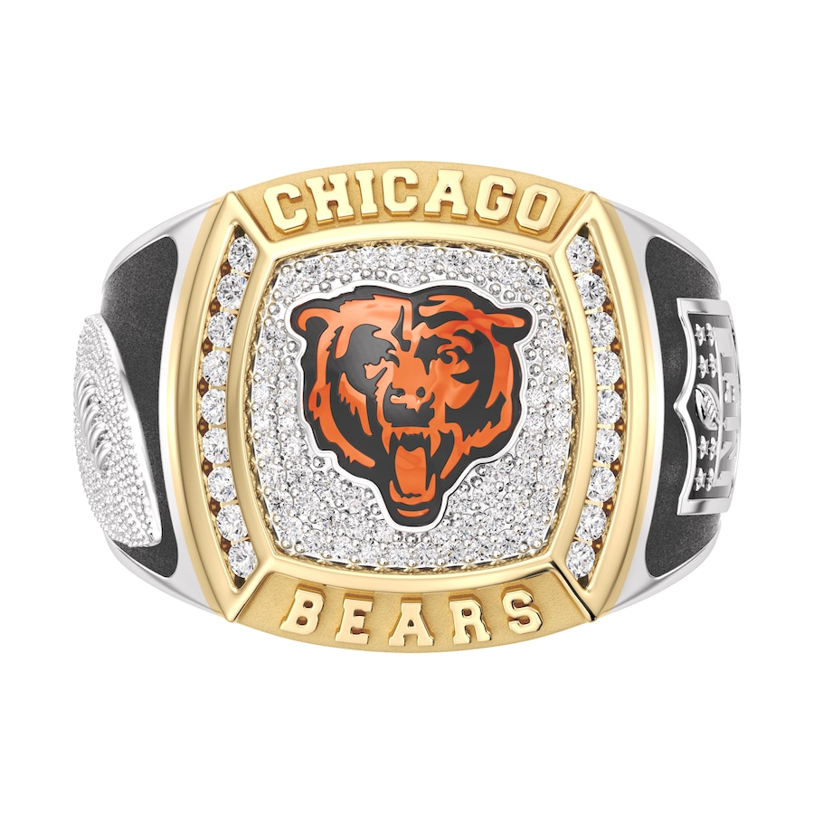 Chicago Bears 1/2 CTW Diamond Two-Tone Yellow Gold and Sterling Silver Ring