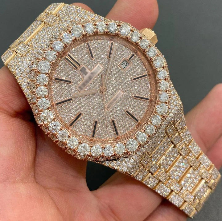 OISSANITE AP WATCH  AUDEMARS PIGUET ROYALOAK BUSTDOWN