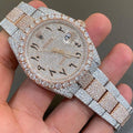 Rolex Date-Just Moissanite Diamond Watch  Iced Out Dual Tone Moissanite Watch W 132