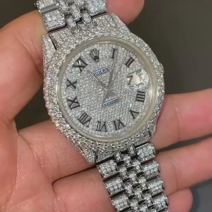 36mm Rolex Day-Date Presidential Moissanite Diamond Watch  Iced Out Moissanite Watch W 134