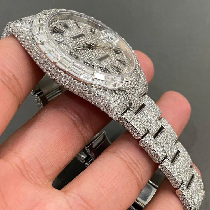 Rolex Date-Just Moissanite Diamond Watch W 139