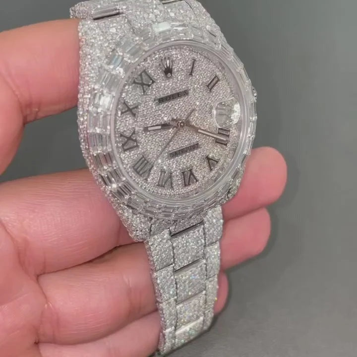 Rolex Date-Just Moissanite Diamond Watch W 139