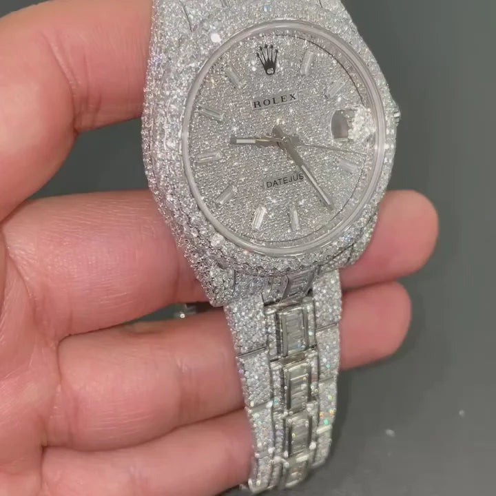 Rolex Date-Just Moissanite Diamond Watch W 142