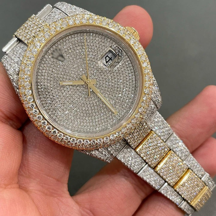 Rolex Date-Just Moissanite Diamond Watch W 145