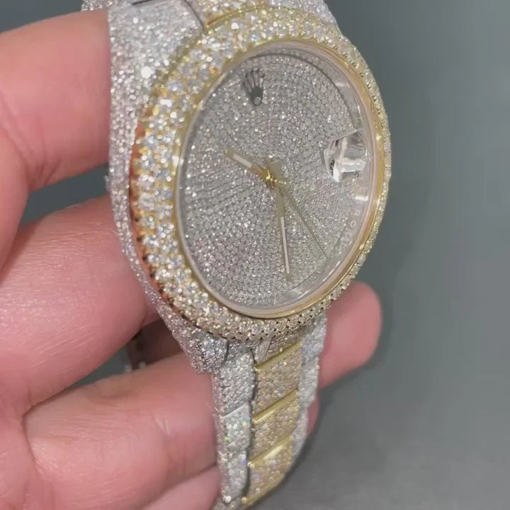 Rolex Date-Just Moissanite Diamond Watch W 145