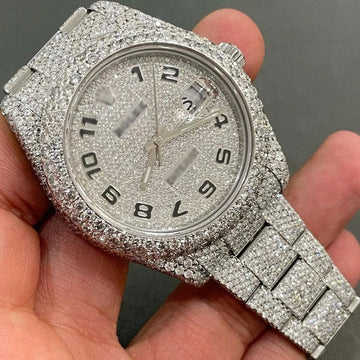 Rolex Date-Just Moissanite Diamond Watch W 147