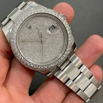 Rolex Date-Just Moissanite Diamond Watch W 150