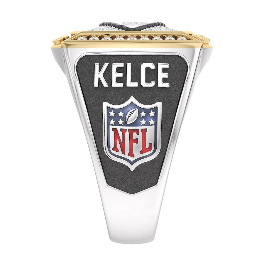 Travis Kelce Kansas City Chiefs 1/2 CTTW Diamond Two-Tone Yellow Gold and Sterling Silver Ring