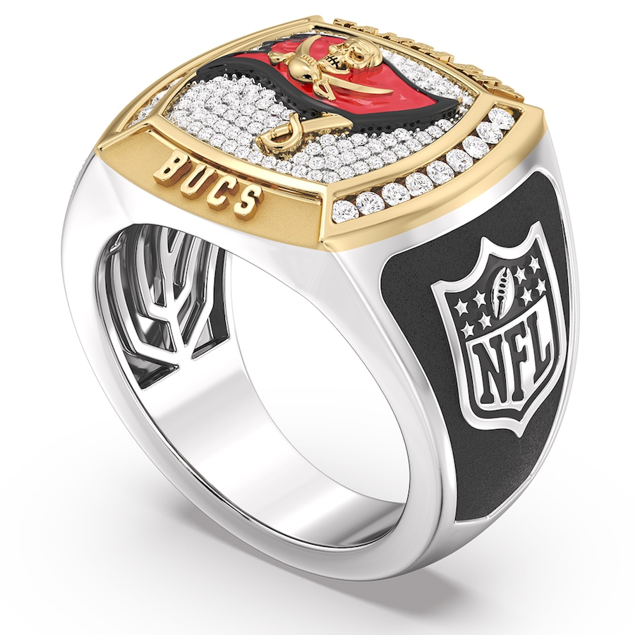 Tampa Bay Buccaneers 1/2 CTTW Diamond Two-Tone Yellow Gold and Sterling Silver Ring