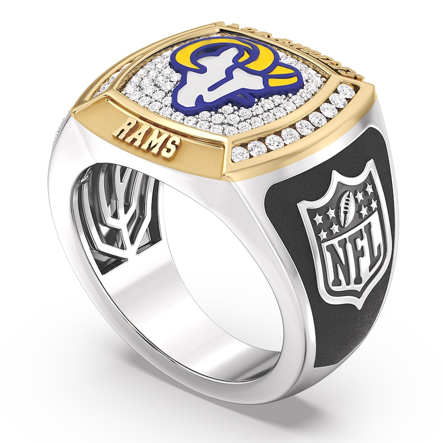 Los Angeles Rams 1/2 CTTW Diamond Two-Tone Yellow Gold and Sterling Silver Ring