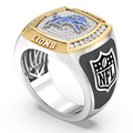 Detroit Lions 1/2 CTTW Diamond Two-Tone Yellow Gold and Sterling Silver Ring