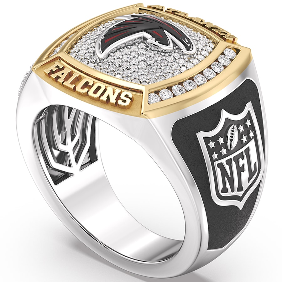 Atlanta Falcons 1/2 CTTW Diamond Two-Tone Yellow Gold and Sterling Silver Ring