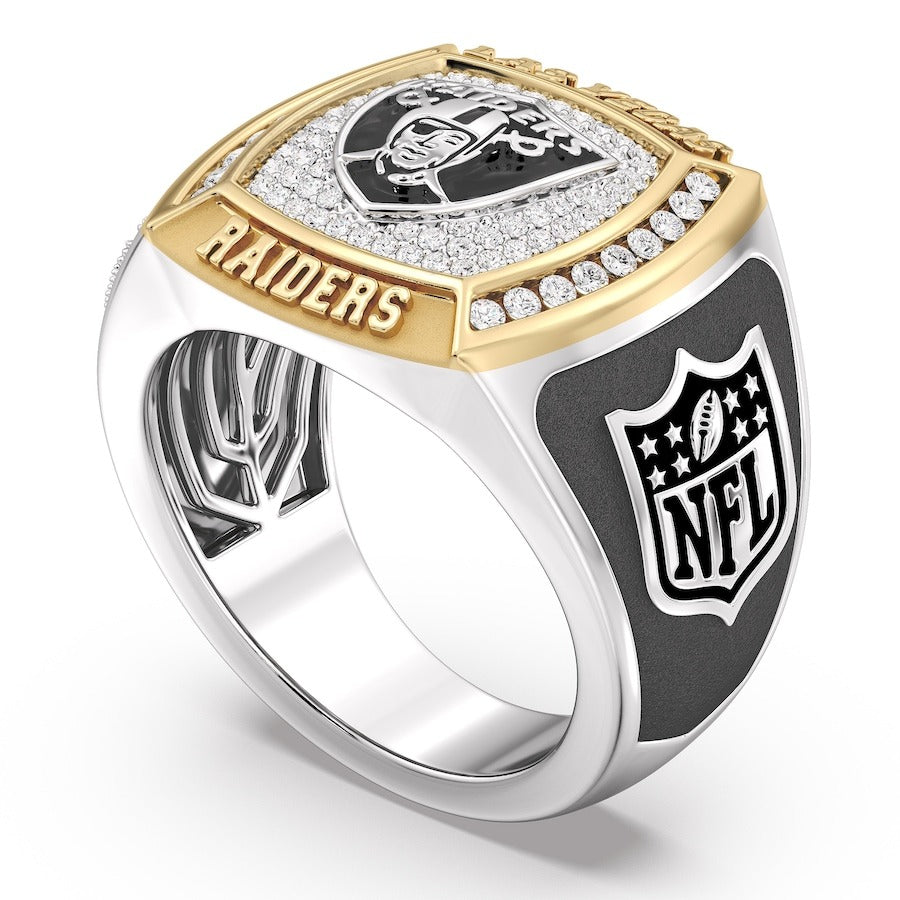 Las Vegas Raiders 1/2 CTTW Diamond Two-Tone Yellow Gold and Sterling Silver Ring