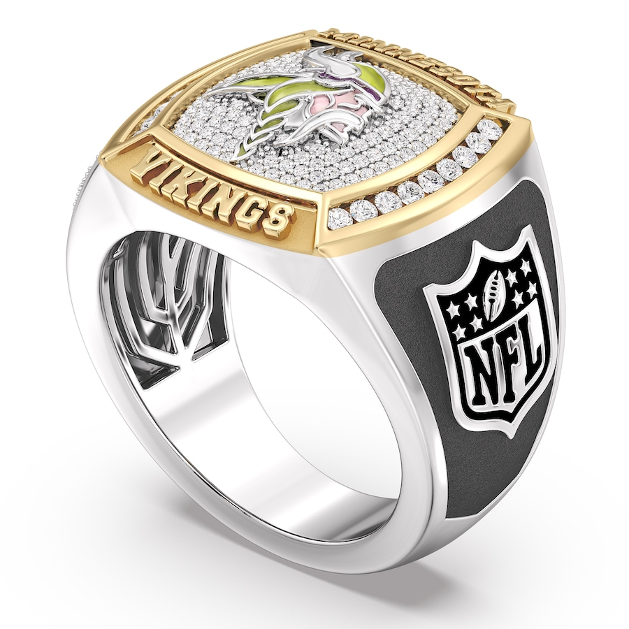 Minnesota Vikings 12 CTTW Diamond Two-Tone Yellow Gold and Sterling Silver Ring