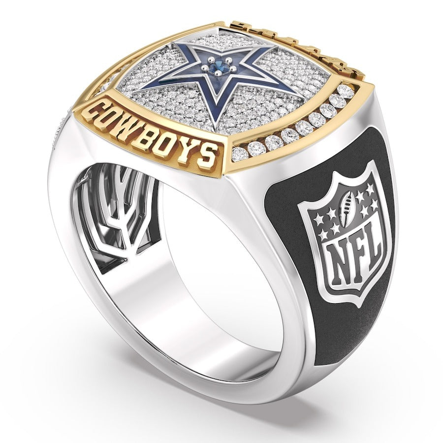 Dallas Cowboys 1/2 CTTW Diamond Two-Tone Yellow Gold and Sterling Silver Ring