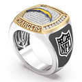 Los Angeles Chargers 1/2 CTTW Diamond Two-Tone Yellow Gold and Sterling Silver Ring