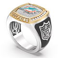 Miami Dolphins 12 CTTW Diamond Two-Tone Yellow Gold and Sterling Silver Ring