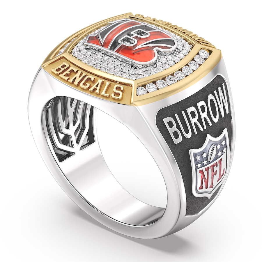 Joe Burrow Cincinnati Bengals 1/2 CTTW Diamond Two-Tone Yellow Gold and Sterling Silver Ring