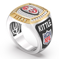 George Kittle San Francisco 49ers 1/2 CTTW Diamond Two-Tone Yellow Gold and Sterling Silver Ring