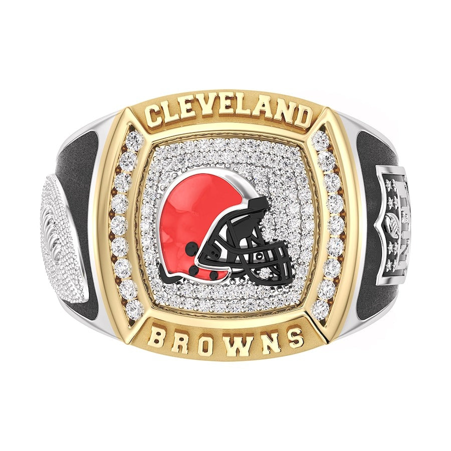 Cleveland Browns 1/2 CTTW Diamond Two-Tone Yellow Gold and Sterling Silver Ring