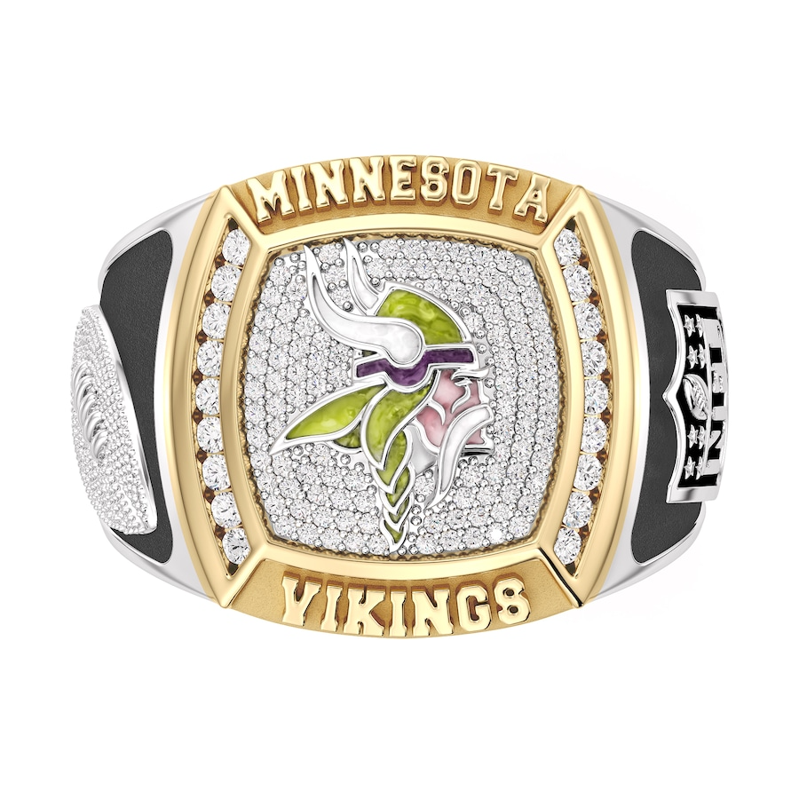 Minnesota Vikings 12 CTTW Diamond Two-Tone Yellow Gold and Sterling Silver Ring