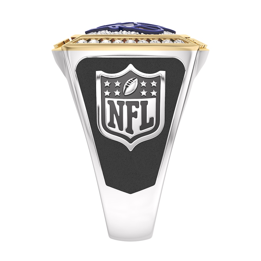 Los Angeles Rams 1/2 CTTW Diamond Two-Tone Yellow Gold and Sterling Silver Ring