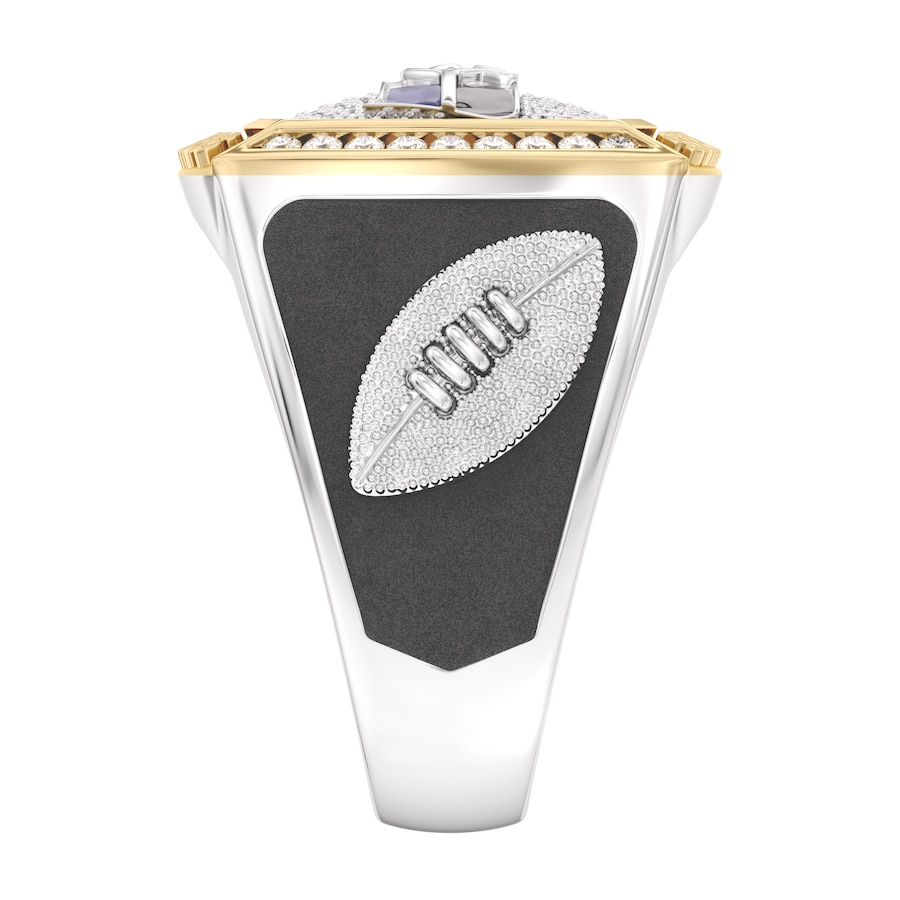 Seattle Seahawks 1/2 CTTW Diamond Two-Tone Yellow Gold and Sterling Silver Ring