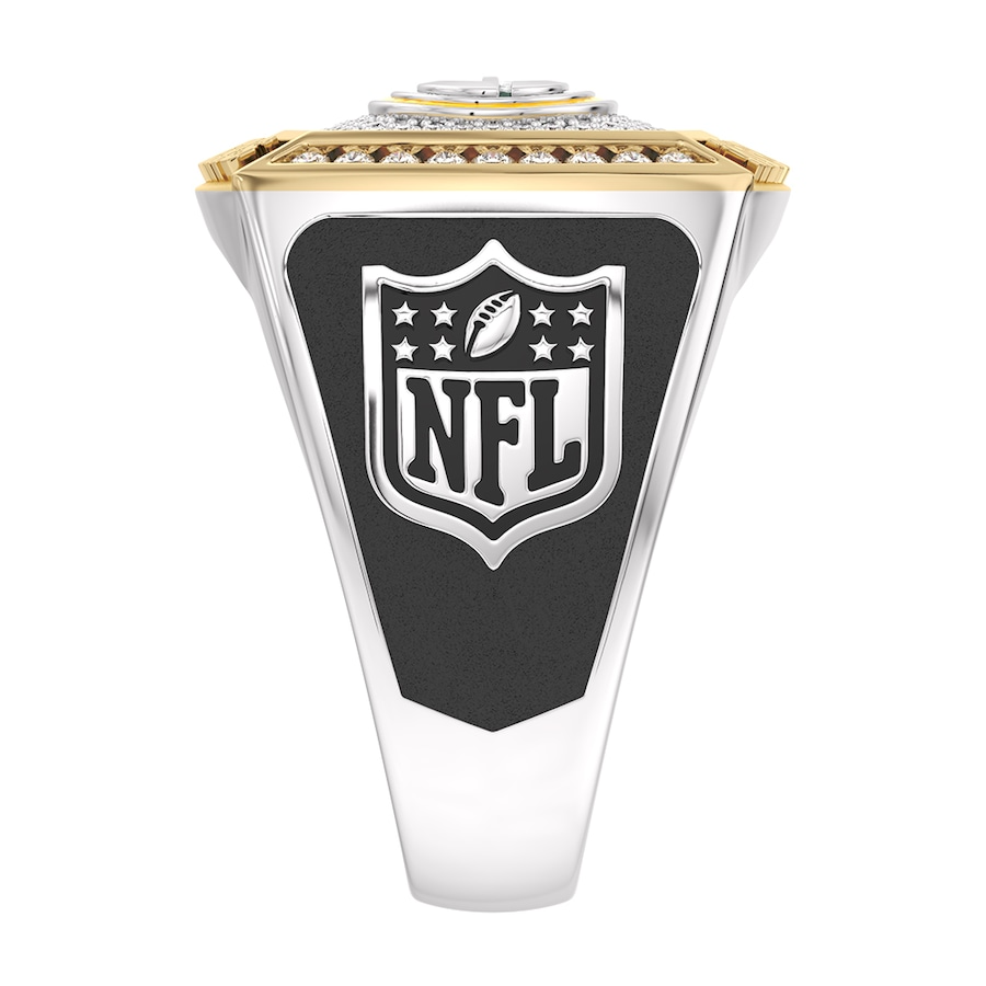 Green Bay Packers 1/2 CTTW Diamond Two-Tone Yellow Gold and Sterling Silver Ring