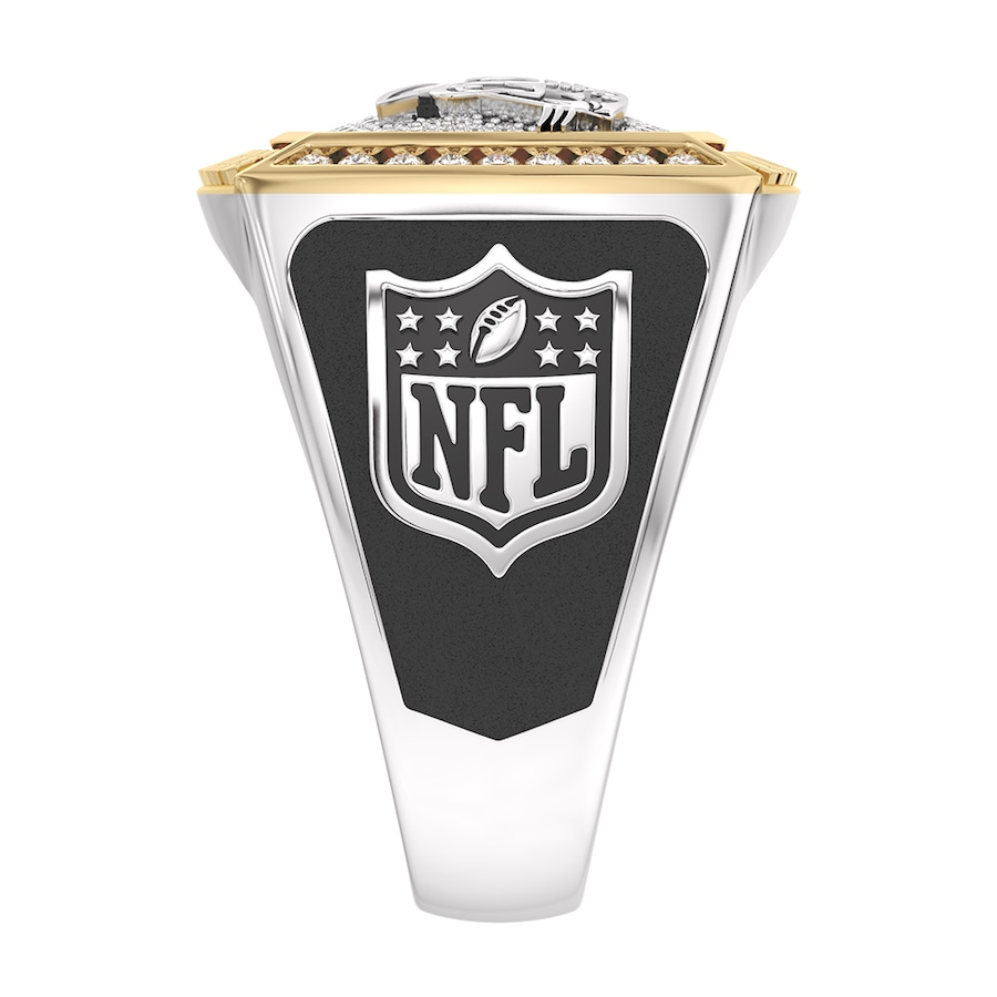 Carolina Panthers 1/2 CTTW Diamond Two-Tone Yellow Gold and Sterling Silver Ring