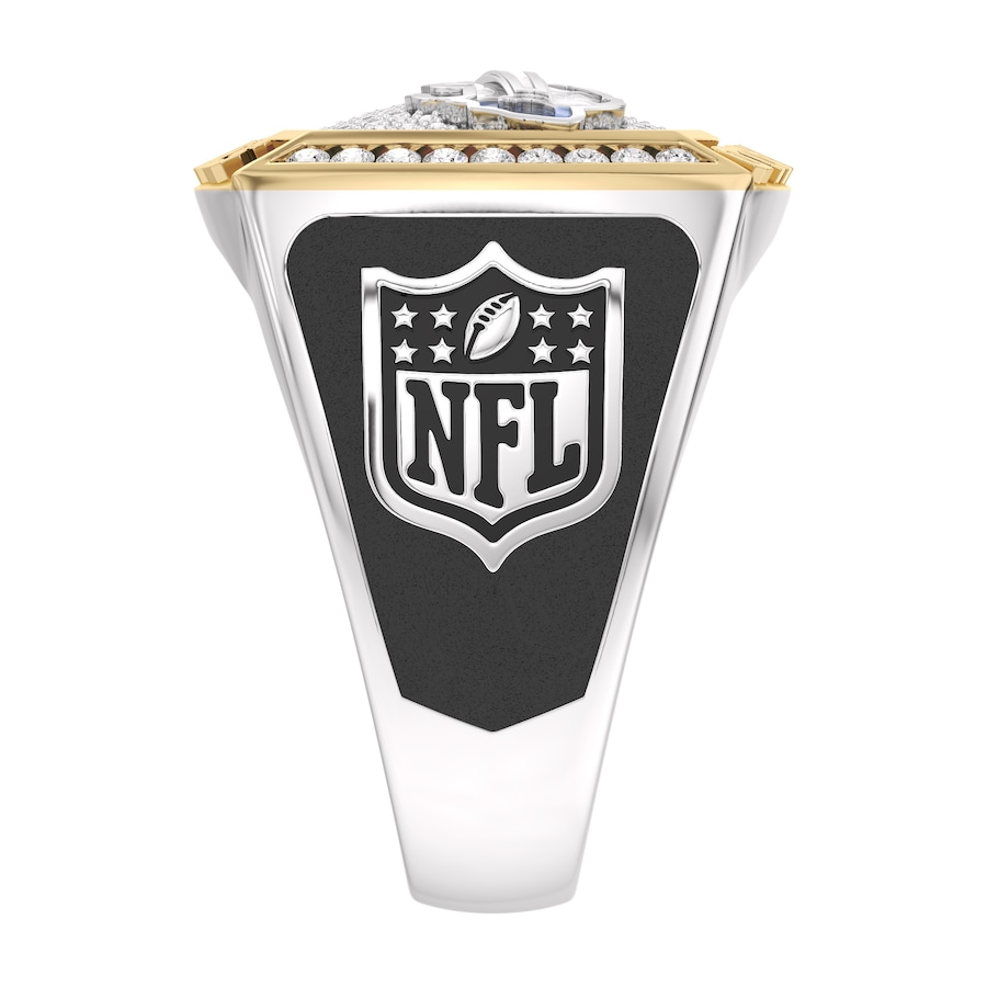 Buffalo Bills 1/2 CTTW Diamond Two-Tone Yellow Gold and Sterling Silver Ring