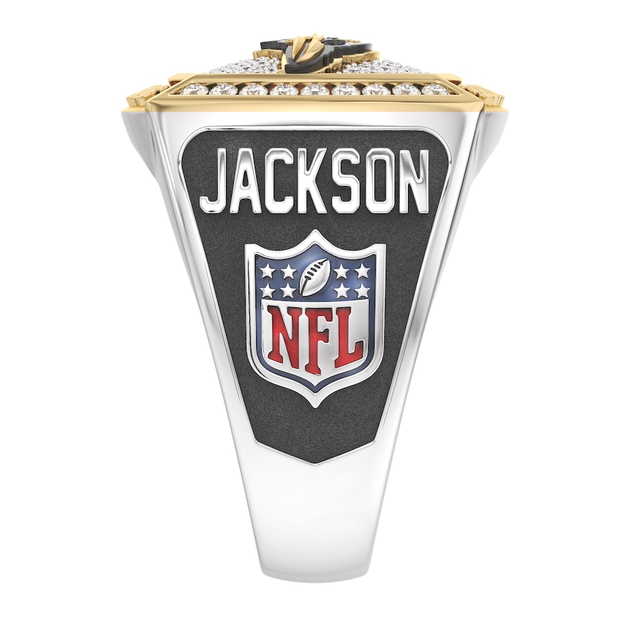 Lamar Jackson Baltimore Ravens 1/2 CTTW Diamond Two-Tone Yellow Gold and Sterling Silver Ring