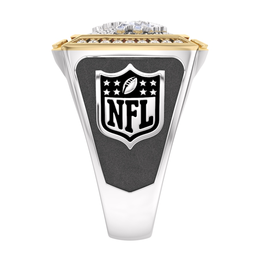 Detroit Lions 1/2 CTTW Diamond Two-Tone Yellow Gold and Sterling Silver Ring