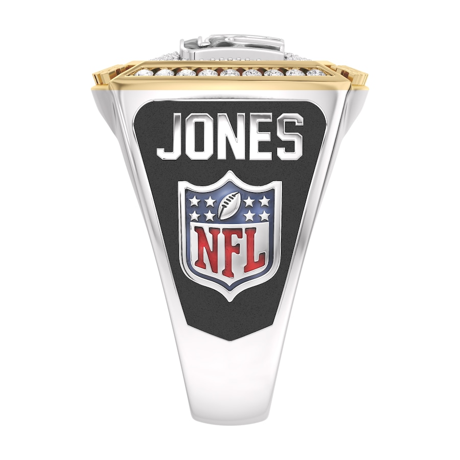 Daniel Jones New York Giants 1/2 CTTW Diamond Two-Tone Yellow Gold and Sterling Silver Ring