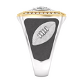 New York Jets 1/2 CTTW Diamond Two-Tone Yellow Gold and Sterling Silver Ring