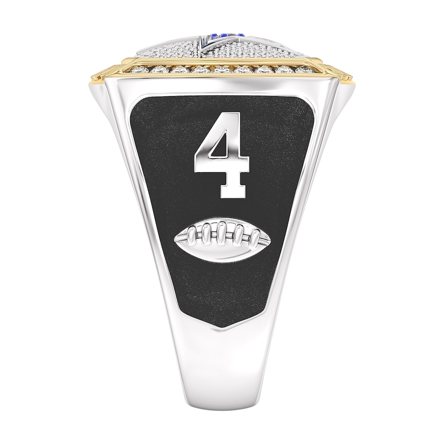 Dak Prescott Dallas Cowboys 1/2 CTTW Diamond Two-Tone Yellow Gold and Sterling Silver Ring