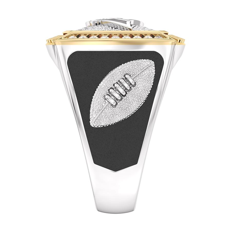 Carolina Panthers 1/2 CTTW Diamond Two-Tone Yellow Gold and Sterling Silver Ring