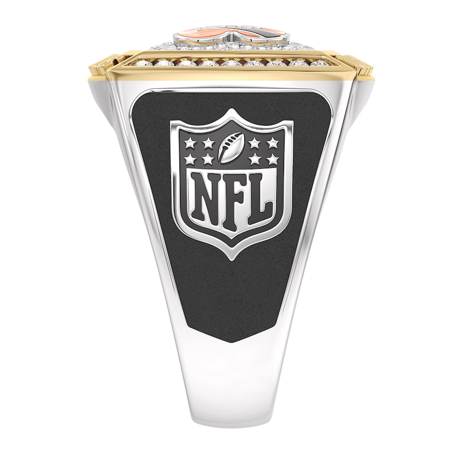 Cincinnati Bengals 1/2 CTTW Diamond Two-Tone Yellow Gold and Sterling Silver Ring