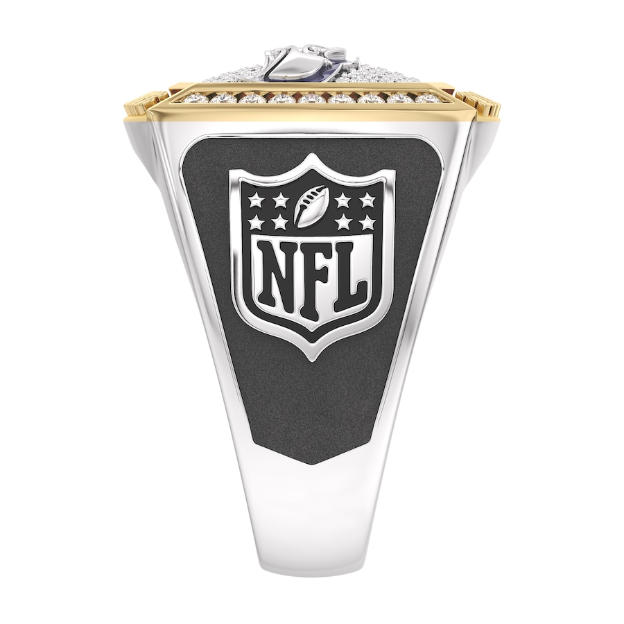 Seattle Seahawks 1/2 CTTW Diamond Two-Tone Yellow Gold and Sterling Silver Ring