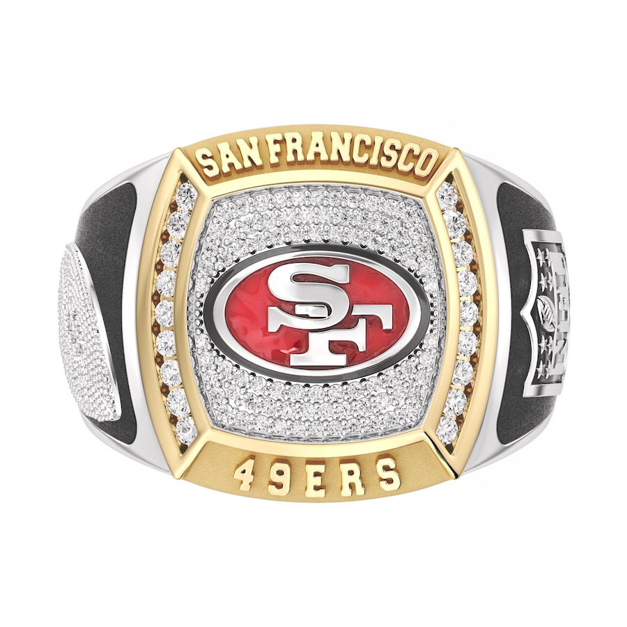 San Francisco 49ers 1/2 CTTW Diamond Two-Tone Yellow Gold and Sterling Silver Ring