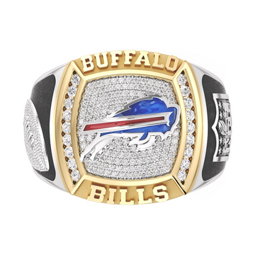 Buffalo Bills 1/2 CTTW Diamond Two-Tone Yellow Gold and Sterling Silver Ring