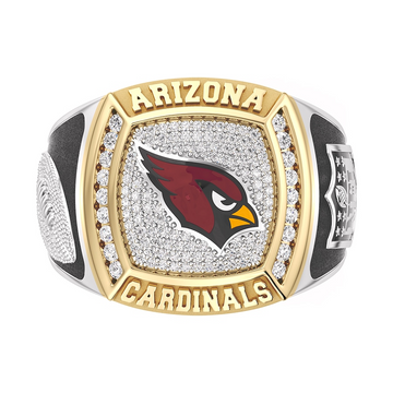 Arizona Cardinals 1/2 CTTW Diamond Two-Tone Yellow Gold and Sterling Silver Ring