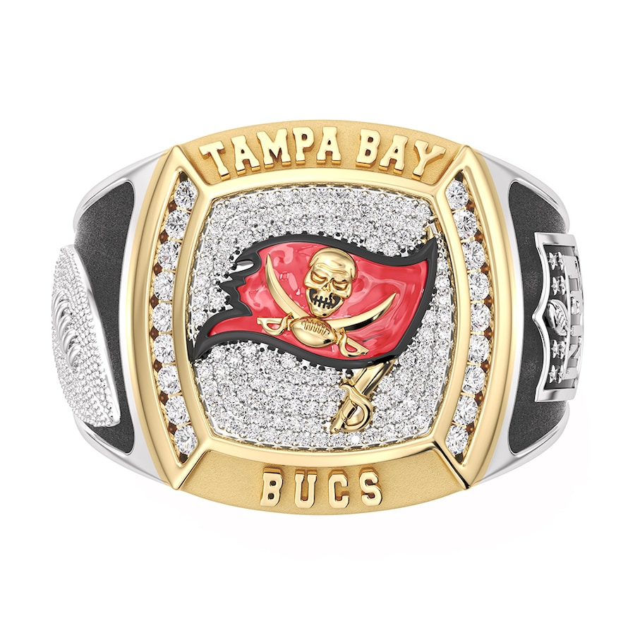 Tampa Bay Buccaneers 1/2 CTTW Diamond Two-Tone Yellow Gold and Sterling Silver Ring