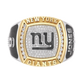 Daniel Jones New York Giants 1/2 CTTW Diamond Two-Tone Yellow Gold and Sterling Silver Ring