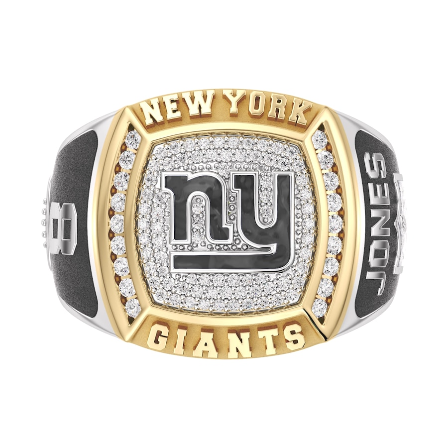 Daniel Jones New York Giants 1/2 CTTW Diamond Two-Tone Yellow Gold and Sterling Silver Ring