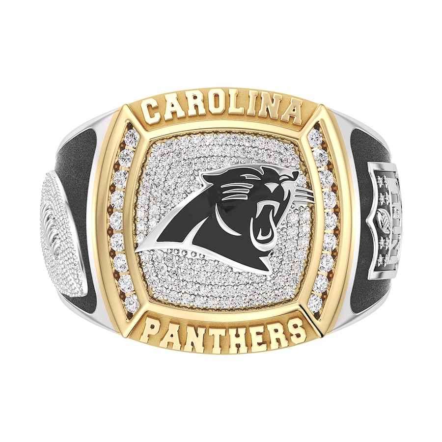 Carolina Panthers 1/2 CTTW Diamond Two-Tone Yellow Gold and Sterling Silver Ring