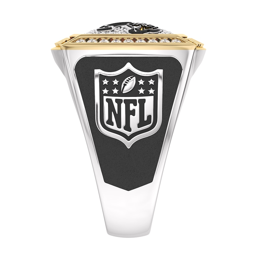 Jacksonville Jaguars 1/2 CTTW Diamond Two-Tone Yellow Gold and Sterling Silver Ring