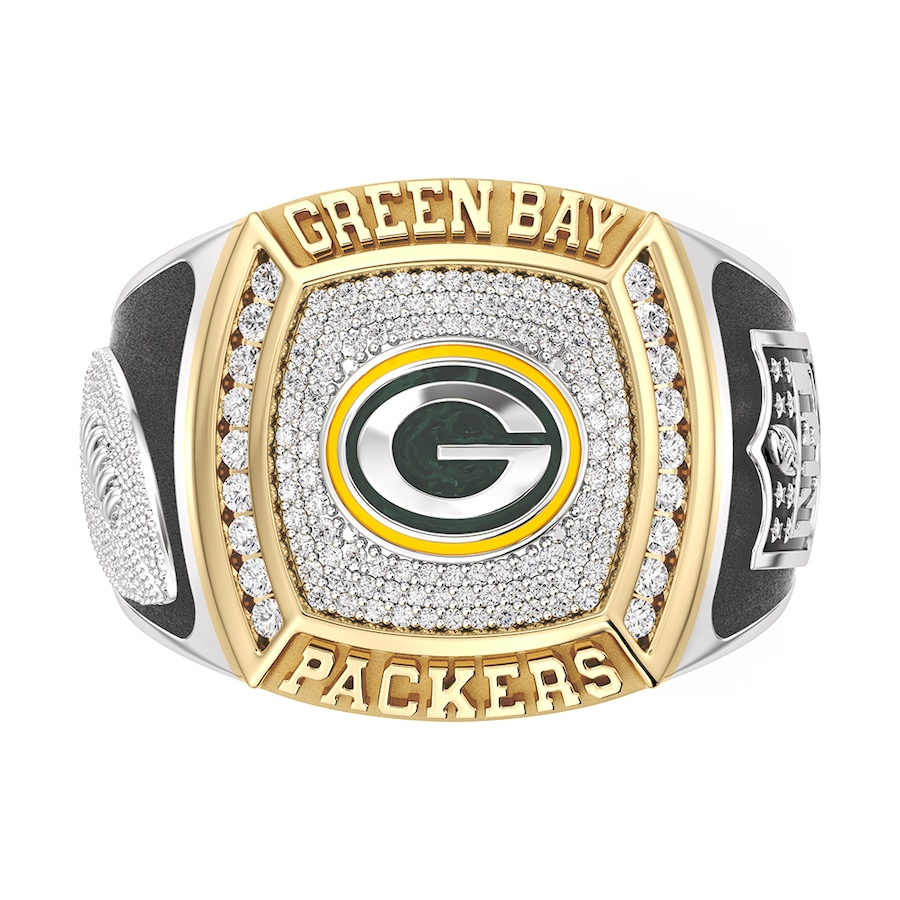 Green Bay Packers 1/2 CTTW Diamond Two-Tone Yellow Gold and Sterling Silver Ring