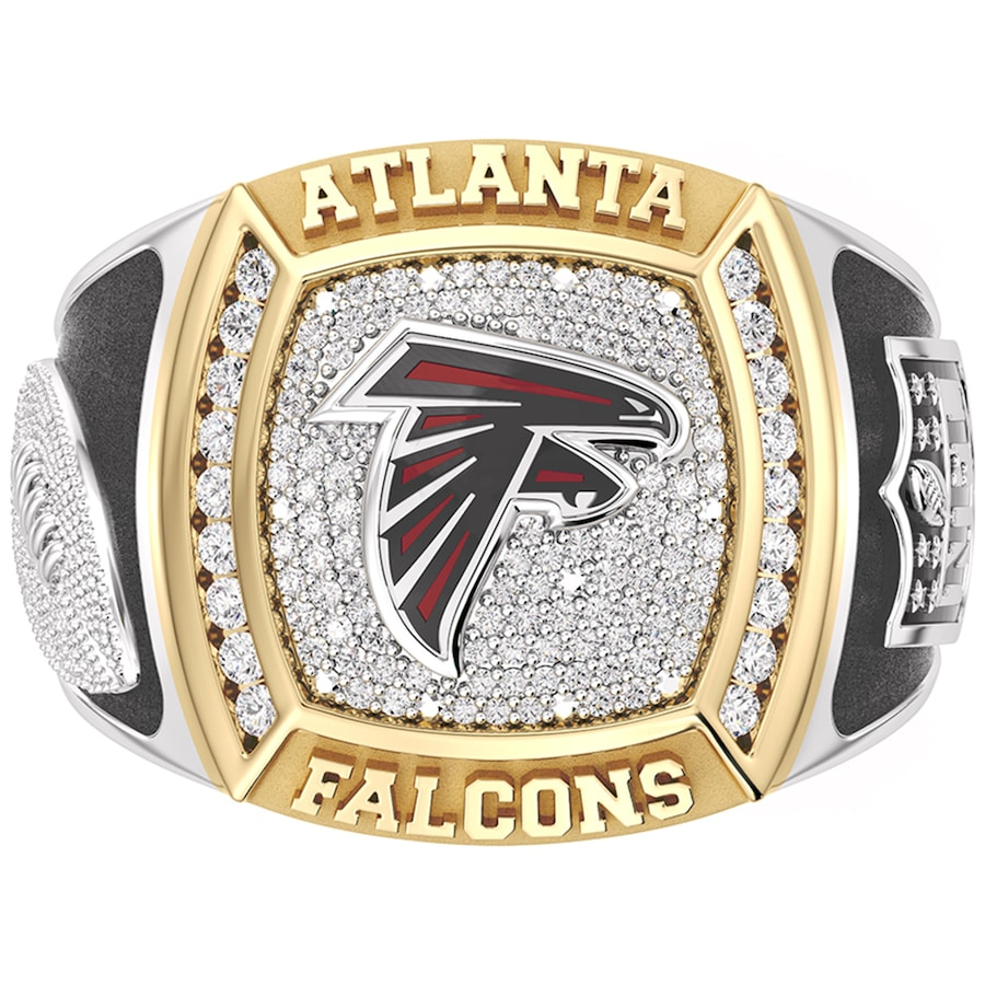 Atlanta Falcons 1/2 CTTW Diamond Two-Tone Yellow Gold and Sterling Silver Ring