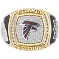 Atlanta Falcons 1/2 CTTW Diamond Two-Tone Yellow Gold and Sterling Silver Ring