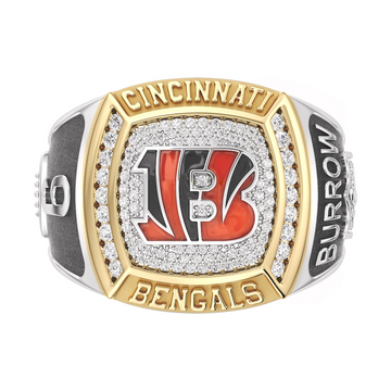 Joe Burrow Cincinnati Bengals 1/2 CTTW Diamond Two-Tone Yellow Gold and Sterling Silver Ring